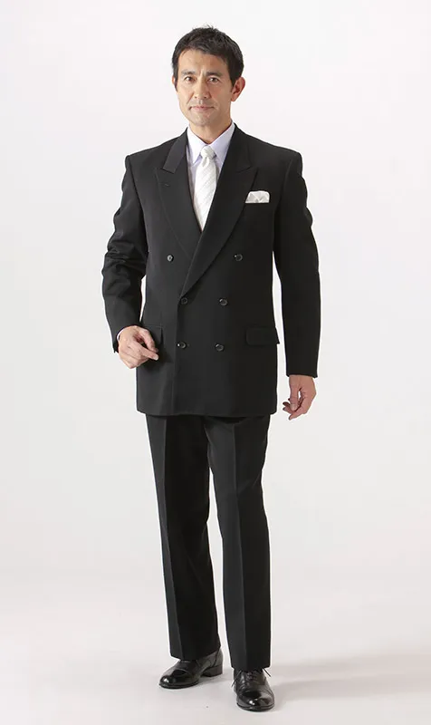 紳士礼服レンタル衣装 黒ダブル略礼服