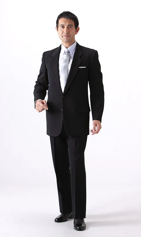 紳士礼服レンタル衣装 夏用 黒シングル略礼服